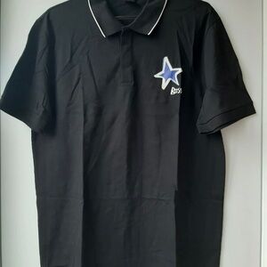 Hugo Boss x Justin Teodoro Men's Black Polo Shirt with Star Logo
